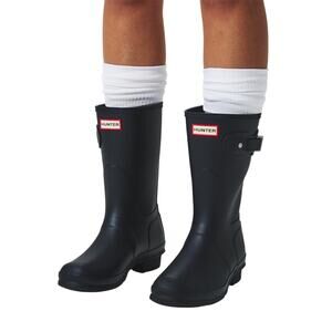 HUNTER Women's 6 Black Matte Original Short Rain Boots Waterproof Outdoor LB5-25